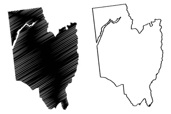 Карта Саратоги Штат Нью Йорк Округ Сша Сша Сша Сша — стоковый вектор