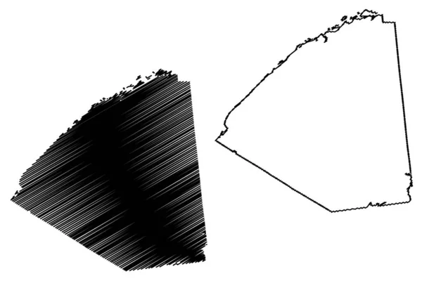 纽约州圣劳伦斯县 地图矢量图解 速写草图圣劳伦斯地图 — 图库矢量图片
