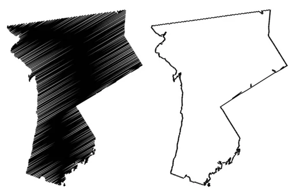 Condado Westchester Estado Nueva York Condado Estados Unidos América Mapa — Vector de stock