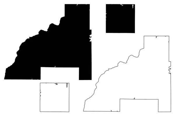 バーロン郡とバーネット郡 ウィスコンシン州 アメリカ アメリカ アメリカ 地図ベクトル図 スケッチマップ — ストックベクタ