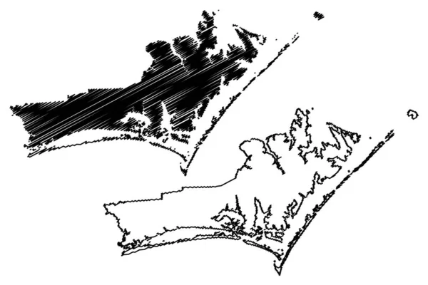 ノースカロライナ州カータレット郡 アメリカ アメリカ アメリカ アメリカ アメリカ 地図ベクトル図 スケッチブック カーターマップ — ストックベクタ