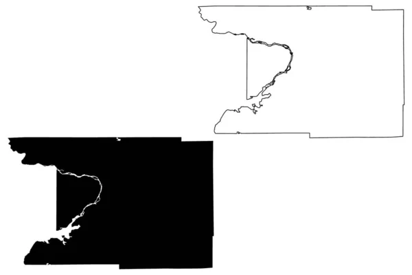 Condado Columbia Estado Wisconsin Condado Estados Unidos América Mapa Vector — Archivo Imágenes Vectoriales