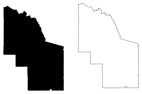Iron County Delstaten Wisconsin Usa Karta Vektor Illustration Klotskiss Järn — Stock vektor