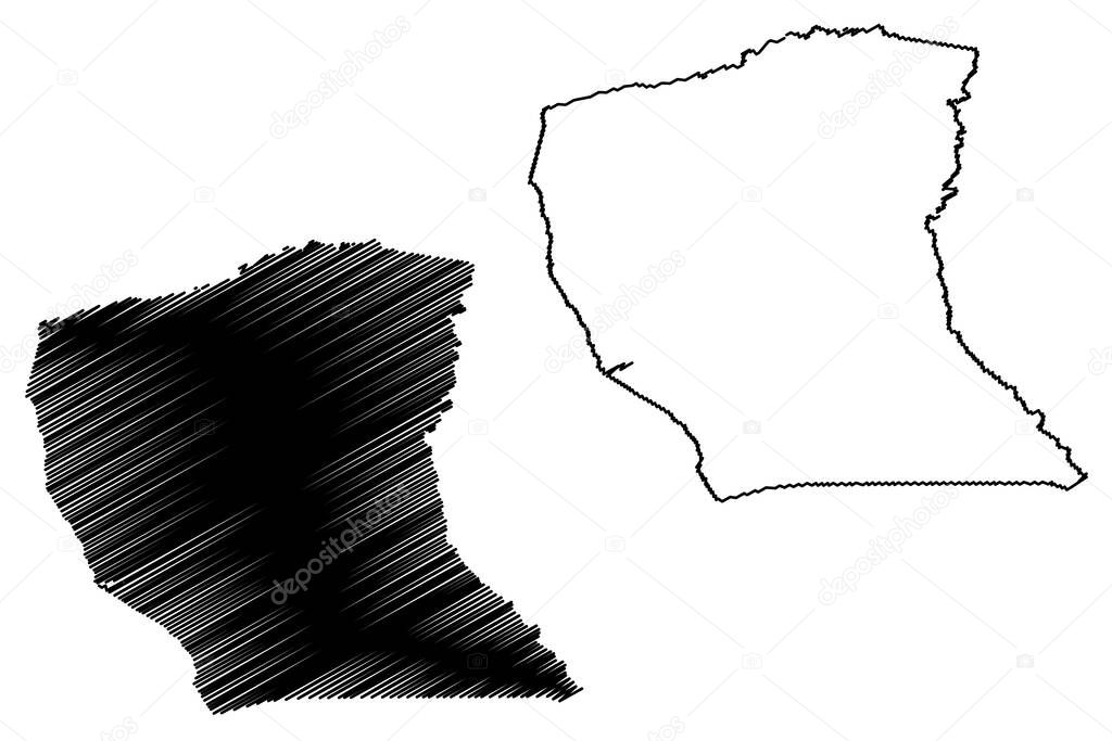 Cumberland County, North Carolina State (U.S. county, United States of America, USA, U.S., US) map vector illustration, scribble sketch Cumberland map