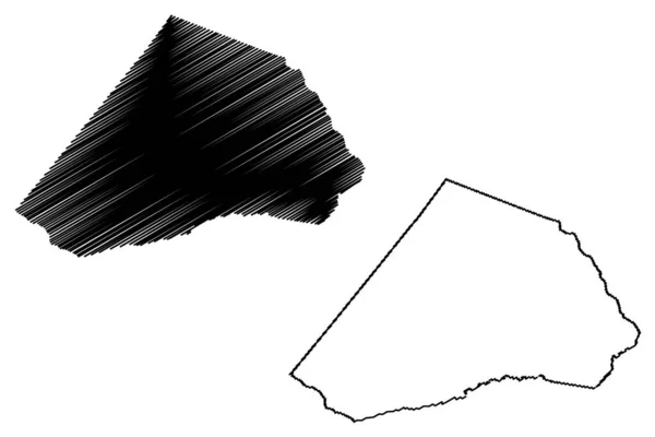 Harnett县 北卡罗莱纳州 地图矢量图解 速写草图Harnett地图 — 图库矢量图片