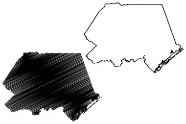 Pender County, Kuzey Carolina Eyaleti (ABD eyaleti, ABD, ABD, ABD) harita vektör çizimi, çizim çizimi Pender haritası