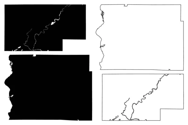 Rusk Croix County State Wisconsin County United States America Map — Archivo Imágenes Vectoriales