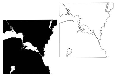Winnebago County, Wisconsin Eyaleti (ABD eyaleti, Amerika Birleşik Devletleri) harita vektör çizimi, karalama çizimi