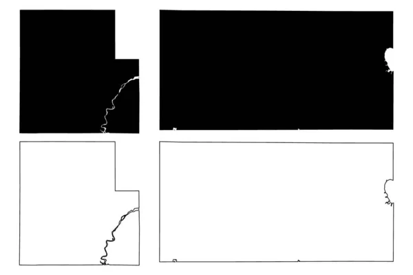 Wood Waushara County State Wisconsin County United States America Mappa — Vettoriale Stock