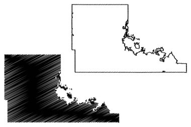 Benson County, Kuzey Dakota Eyaleti (ABD eyaleti, ABD, ABD, ABD) harita vektör çizimi, çizim Benson haritası