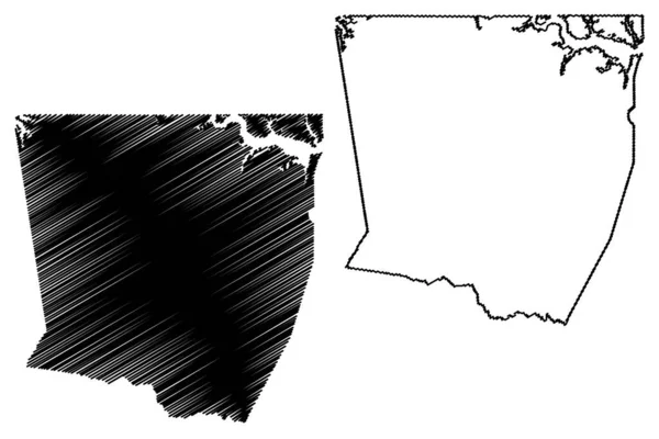 Warren County North Carolina State County United States America Map — 스톡 벡터