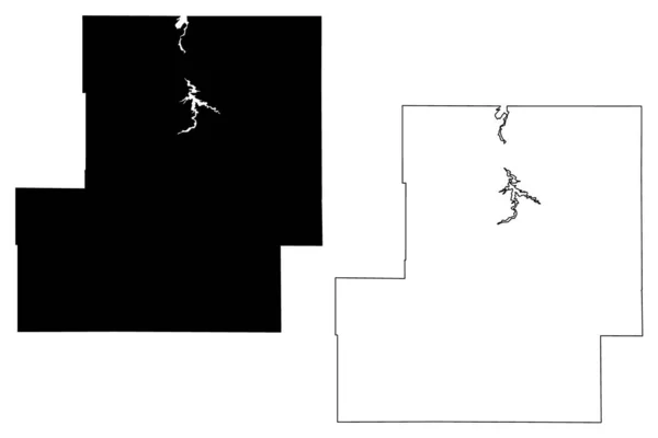 Carbon County Delstaten Wyoming Usa Karta Vektor Illustration Klottrad Skiss — Stock vektor