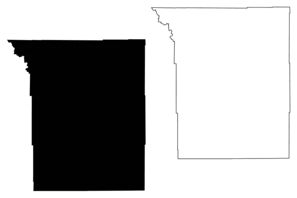 Condado Johnson Wyoming Estados Unidos América Estados Unidos América Mapa —  Vetores de Stock