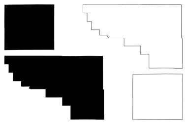 Weston ve Washakie County, Wyoming Eyaleti (ABD eyaleti, Amerika Birleşik Devletleri) harita vektör çizimi, çizim haritası