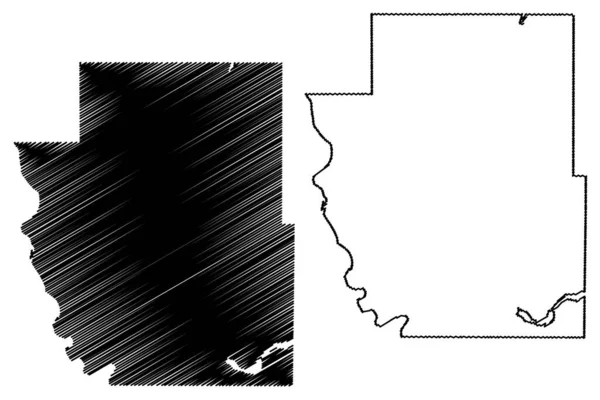 Округ Бурлиг Штат Северная Дакота Округ Сша Соединенные Штаты Америки — стоковый вектор