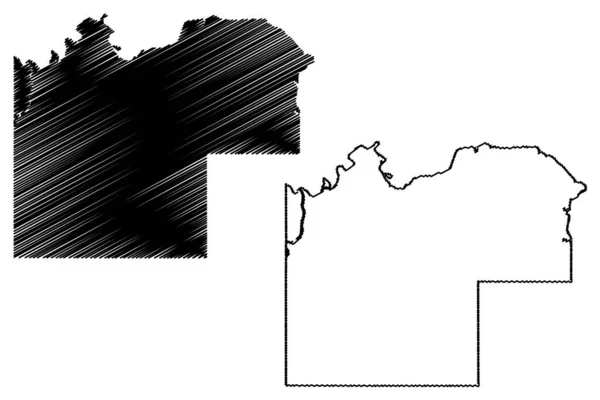 Mckenzie County North Dakota State 미국군 Map Vector Illustration Scribble — 스톡 벡터