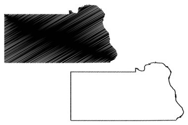 Oliver County, Kuzey Dakota Eyaleti (Amerika Birleşik Devletleri, ABD, ABD) harita vektör çizimi, Oliver haritası çizimi
