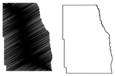 Richland County, Kuzey Dakota Eyaleti (ABD eyaleti, ABD, ABD, ABD) harita vektör çizimi, çizim Richland haritası