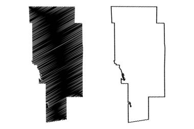 Ashland County, Ohio State (ABD eyaleti, ABD, ABD, ABD) harita vektör çizimi, karalama çizimi Ashland haritası