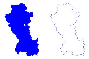 Potenza ili (İtalya, İtalya Cumhuriyeti, Basilicata veya Lucania bölgesi) harita vektör çizimi, Potenza harita ilinin kroki