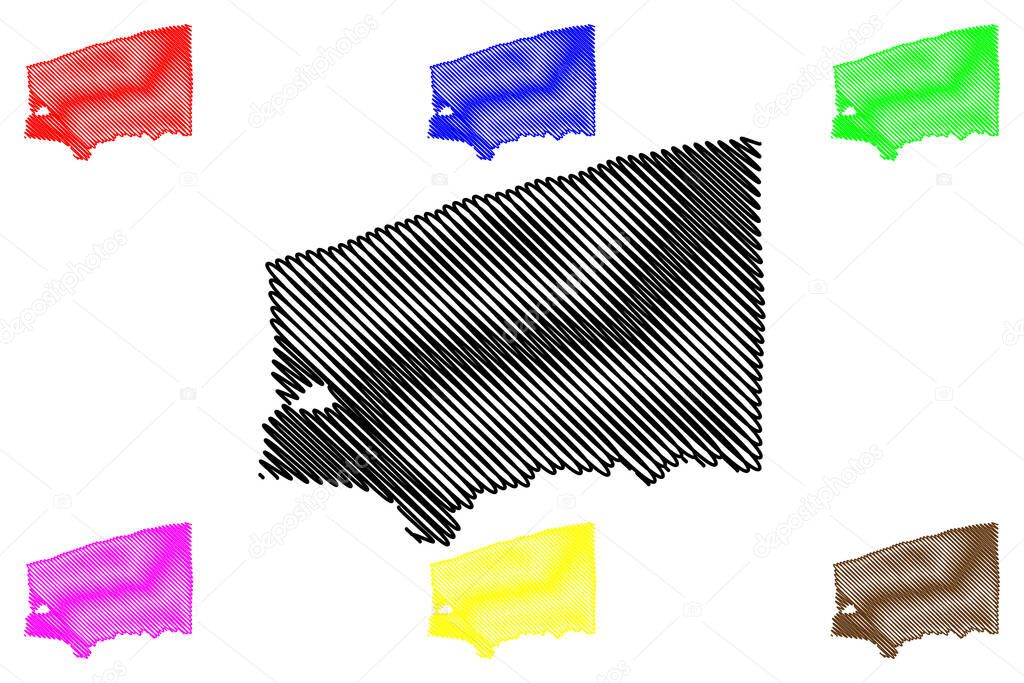 Niagara County, New York State (U.S. county, United States of America, USA, U.S., US) map vector illustration, scribble sketch Niagara map