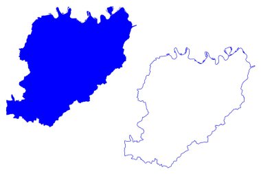 Piacenza ili (İtalya, İtalya Cumhuriyeti, Emilia-Romagna bölgesi) harita vektör ilüstrasyonu, Piacenza harita ilinin kroki
