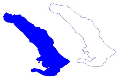 Trieste ili (İtalya, İtalya Cumhuriyeti, Friuli Venezia Giulia bölgesi) harita vektör ilüstrasyonları, Trieste harita ilinin taslağı