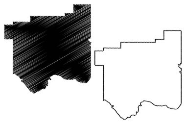 Cotton County, Oklahoma State (ABD eyaleti, ABD, ABD, ABD) harita vektör çizimi, karalama çizimi Cotton haritası
