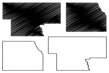 Garvin ve Harper County, Oklahoma Eyaleti (ABD, ABD, ABD, ABD) harita çizimi, çizim haritası