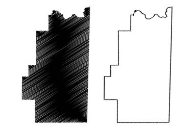 Le Flore County, Oklahoma Eyaleti (ABD eyaleti, Amerika Birleşik Devletleri, ABD, ABD) harita vektör çizimi, çizim Le Flore haritası