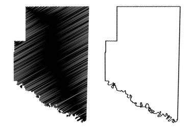McCurtain County, Oklahoma Eyaleti (ABD, Amerika Birleşik Devletleri, ABD, ABD) harita vektör çizimi, çizim McCurtain haritası