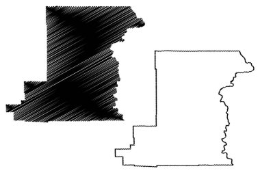 Benton County, Oregon State (ABD eyaleti, Amerika Birleşik Devletleri, ABD, ABD) harita vektör çizimi, çizim Benton haritası