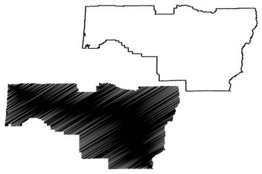Lane County, Oregon Eyaleti (ABD eyaleti, ABD, ABD) harita vektör çizimi, çizim şeridi haritası