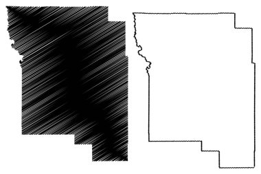 Wheeler County, Oregon Eyaleti (ABD eyaleti, ABD, ABD) harita vektör çizimi, çizim Wheeler haritası