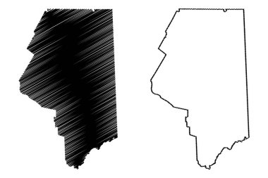 Lackawanna Eyaleti, Pennsylvania Eyaleti (ABD, Amerika Birleşik Devletleri, ABD, ABD) harita vektör çizimi, çizim çizimi Lackawanna haritası