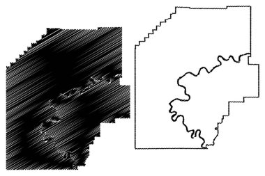 Venango İlçesi, Pennsylvania Eyaleti (ABD eyaleti, ABD, ABD, ABD) harita vektör çizimi, çizim çizimi Venango haritası