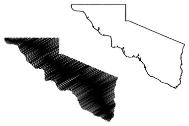 Charles Mix County, Güney Dakota Eyaleti (ABD eyaleti, Amerika Birleşik Devletleri, ABD, ABD) harita vektör çizimi, çizim Charles Mix haritası