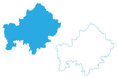 Lower Franconia (Federal Almanya Cumhuriyeti, İdari Bölüm, Bavyera Bölgesi) harita vektör çizimi, aşağı Franconia haritası