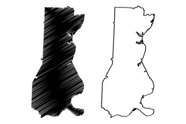 Decatur County, Tennessee Eyaleti (ABD, Amerika Birleşik Devletleri, ABD, ABD) harita vektör çizimi, çizim çizimi Decatur haritası