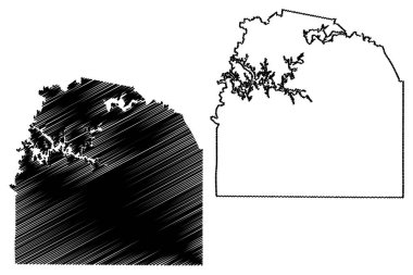 Franklin County, Tennessee Eyaleti (ABD eyaleti, Amerika Birleşik Devletleri, ABD, ABD) harita vektör çizimi, karalama çizimi Franklin haritası