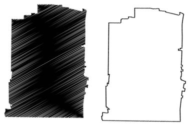 Lawrence County, Tennessee Eyaleti (ABD eyaleti, ABD, ABD, ABD) harita vektör çizimi, çizim çizimi Lawrence haritası