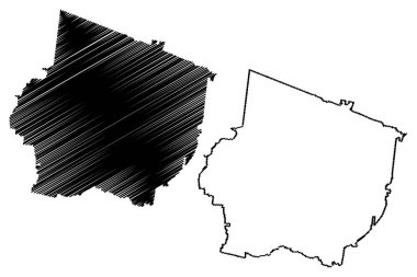 Maury County, Tennessee Eyaleti (ABD eyaleti, ABD, ABD, ABD) harita vektör çizimi, karalama çizimi Maury haritası