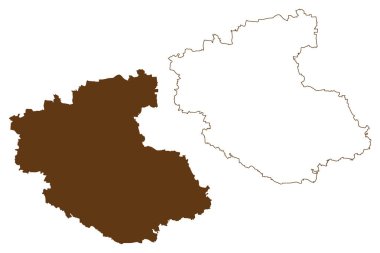 Furth ilçesi (Federal Almanya Cumhuriyeti, kırsal bölge Orta Frankonya, Özgür Bavyera Eyaleti) harita çizimi, çizim haritası