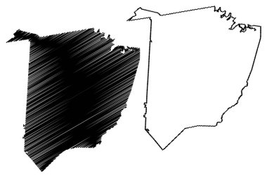 Washington County, Tennessee Eyaleti (ABD eyaleti, ABD, ABD, ABD) harita vektör çizimi, karalama çizimi Washington haritası