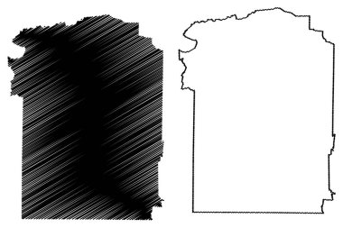 Wayne County, Tennessee Eyaleti (Amerika Birleşik Devletleri, ABD, ABD) harita vektör çizimi, karalama çizimi Wayne haritası