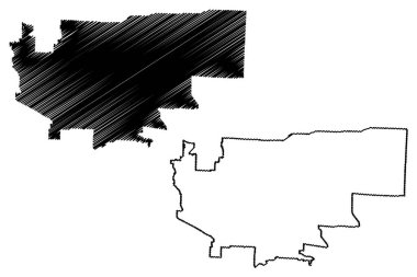 Independence City, Missouri (ABD şehirleri, Amerika Birleşik Devletleri, ABD) harita vektör illüstrasyonu, çizim çizimi Bağımsızlık Şehri