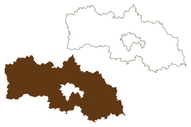 Neustadt an der Waldnaab district (Federal Almanya Cumhuriyeti, Yukarı Palatinate kırsal bölgesi, Bavyera Serbest Eyaleti) harita vektör çizimi, çizim Neustadt an der Waldnaab map