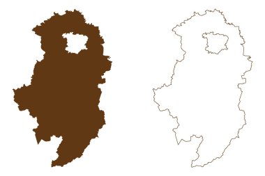 Oberallgau ilçesi (Almanya Federal Cumhuriyeti, Swabia kırsal bölgesi, Bavyera Serbest Eyaleti) harita vektör çizimi, çizim Oberallgau haritası