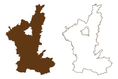 Ostallgau ilçesi (Almanya Federal Cumhuriyeti, Swabia kırsal bölgesi, Bavyera Serbest Eyaleti) harita vektör çizimi, Ostallgau haritası