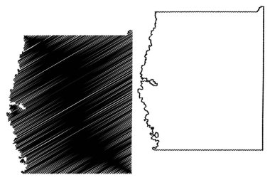 Grand County, Utah Eyaleti (ABD eyaleti, Amerika Birleşik Devletleri, ABD, ABD) harita vektör çizimi, çizim Grand map